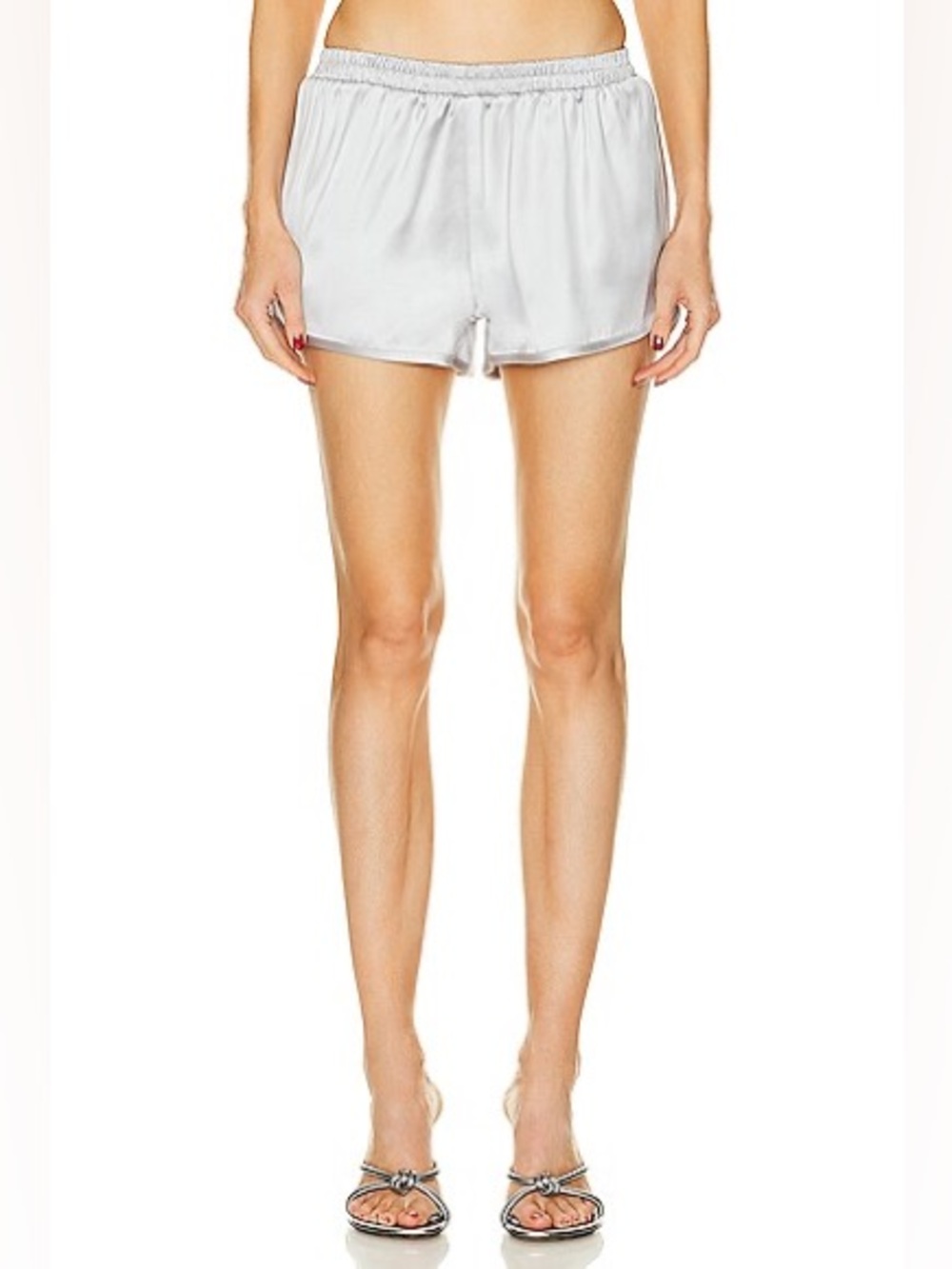 Christopher Esber Cream Satin Athletic Lounge Shorts